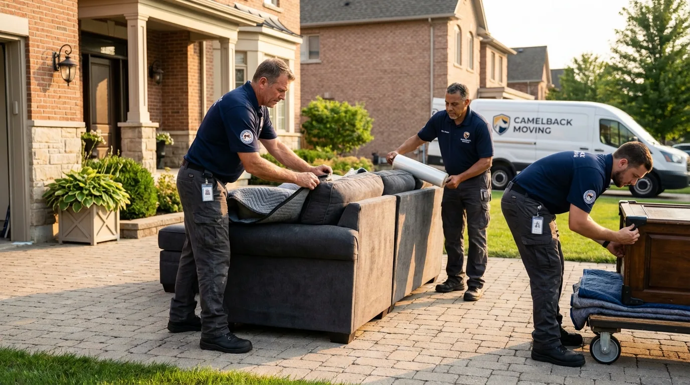 Large estate moving crew wrapping furniture in Crisfield, MD